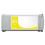  Italy\'s Cartridge Cartuccia Hp 81, Giallo, Rigenerata per Hp Designjet 5000 5500 5000Ps 5500Ps, 680 ml