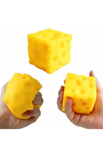 Büyük Peynir Squishy Stres Oyuncağı, PU Köpük, 10 cm