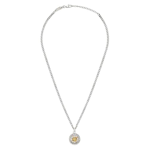 Breil, Collana Uomo in Acciaio, Rosa dei Venti Rotante, Lunghezza 52 cm