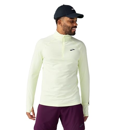 Brooks Mens Dash 1/4 Zip 3.0 Long Sleeve Running Top UPF 50+ - Luminary - L