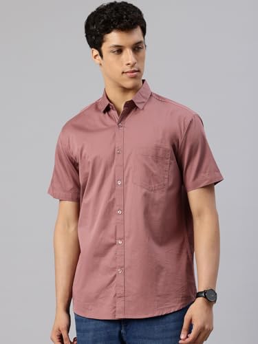 Image of Majestic Man Slim Fit Pure Cotton Half Sleeve Solid Casual Shirt