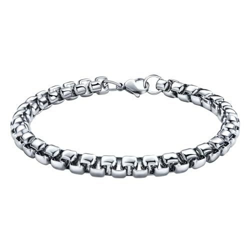SANNYRA Silver Chain for Men - 2.5mm 10 Inches Stainless Steel Chains for Mens - Dog Tag Necklace for Pendant, Round Rolo Necklaces for Women