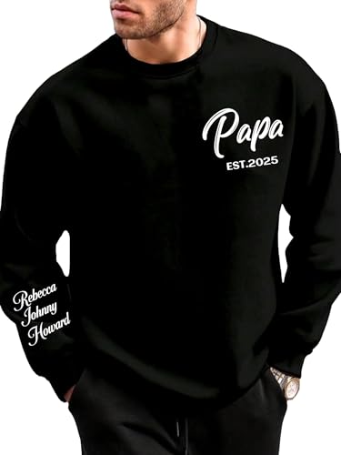 Personalized Fathers Day Christmas Birthday Gift Idea for Dad Papa, Custom Sweatshirt T-shirt Hoodie with Name