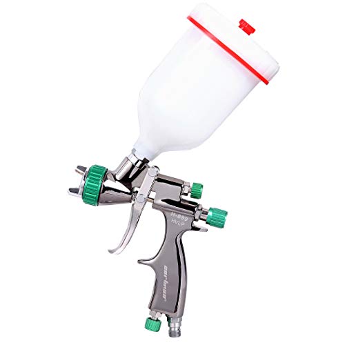 CARTMAN H-899 HVLP Gravity Feed Air Spray Gun 20.2 oz Capacity, 12-14 CFM (Cubic feet per Minute), Optimal Working Pressure 2.0bar/29psi, Nozzle Size:1.3mm