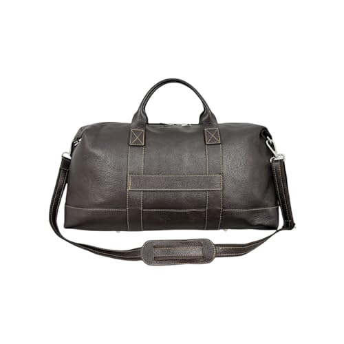 Ulisse Travel Bag, Genuine Leather Made in Italy (Dark Brown)3