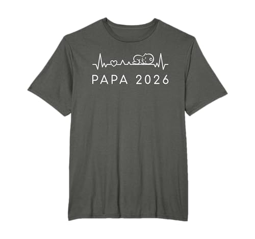 Futur Papa 2026 Battement de Cœur Annonce Grossesse Papa T-Shirt