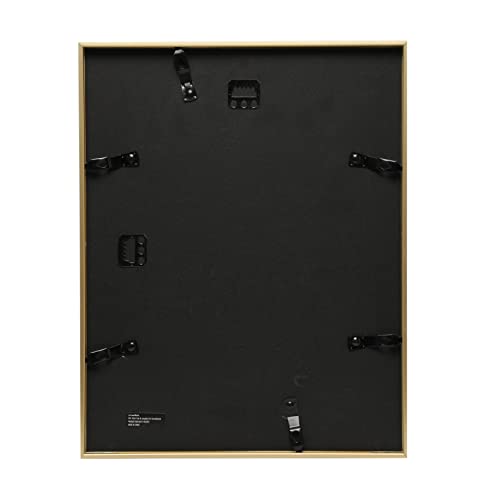 Frameworks 11”X14” Matted To 8”X10” – Deluxe Brass Gold Aluminum Contemporary Picture Frame With Tempered Glass And Removable Mat #TOP2