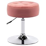 Duhome Modern Velvet Vanity Stool Makeup Stool Vanity Chair Height Adjustable Swivel Stool Round Ottoman Pink