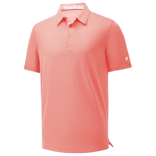 Mens Polo Shirts Short Sleeve Casual Solid Stylish Dry Fit Performance Collared Golf Polo Shirts for Men, Small Cranberry