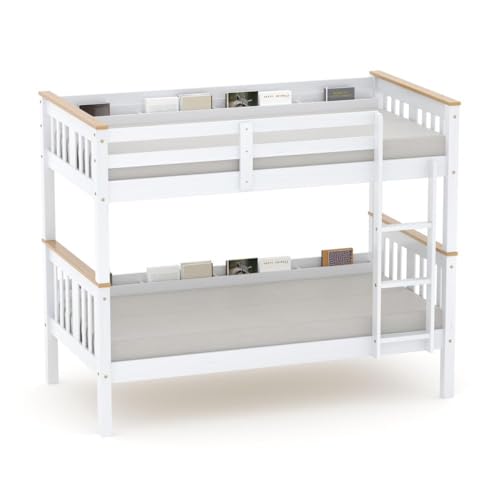 Beliche Import Solteiro com Porta Livros Madeira Maciça Branco/mel Megamobilia