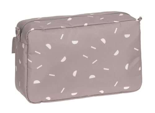 LÄSSIG Baby Kinderwagenorganizer Umhängetasche Kinderwagentasche inkl. Kinderwagenbefestigung/Casual Buggy Organizer Bag Blocks taupe