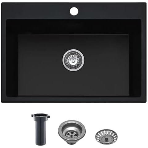 Ufaucet 27 Inch Matte Black Sink Cover