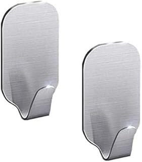 ZOTTI Powerful Self Adhesive Hooks - Heavy Duty Strong J Hook for General Bathroom Kitchen Use Sticky Wall Hooks Waterproof - Stylish Brushed Finish (4)