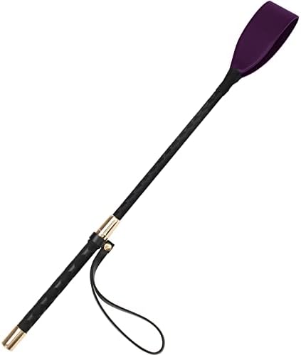 Coolrunner Riding Crop for Horse, 18 Inch Horse Whip with PU Leather Equestrianism Horse Crop Double Slapper Horse Whip Black Crops for Horses (Purple)