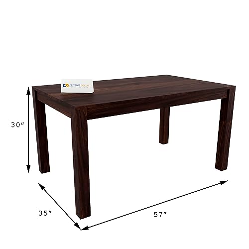 Image of RECTART Sheesham Solid Wood Six Seater Dining Table with Six 7 Line Top Chairs for Dining Room & Restaurant | Finish - Warm Chestnut
