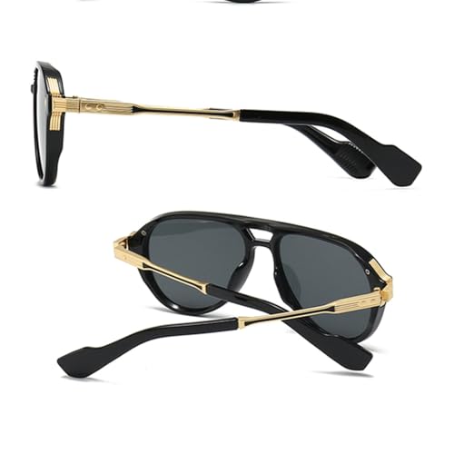 Lunettes de soleil rétro mi-métalliques contre éblouissement UV400