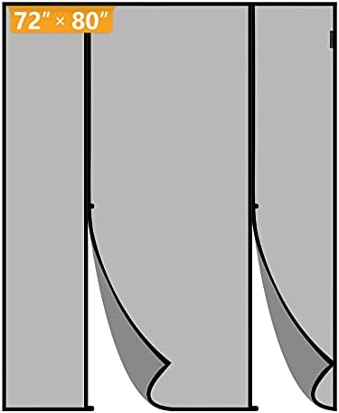 Yotache Magnetic Screen Door Fits Door Size 72 x 80, Screen Size 74" x 81" Double Door Screen Curtain for Sliding Door
