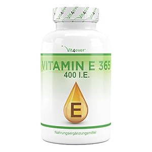 Vitamine E 400 I.E. – 365 Softgel Capsules – Premium: Natuurlijke Vitamine E uit Zonnebloemen – 12 Maanden Voorraad…
