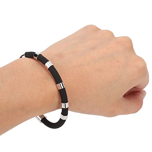 Anti-Static Bracelet Wrist Straps, Adjustable Silicone Anti-Static Bracelet Improve Sleep, Eliminate Body Static Wristband Balance Energy for Women and Men, for Outdoor Winter Sports (Black)