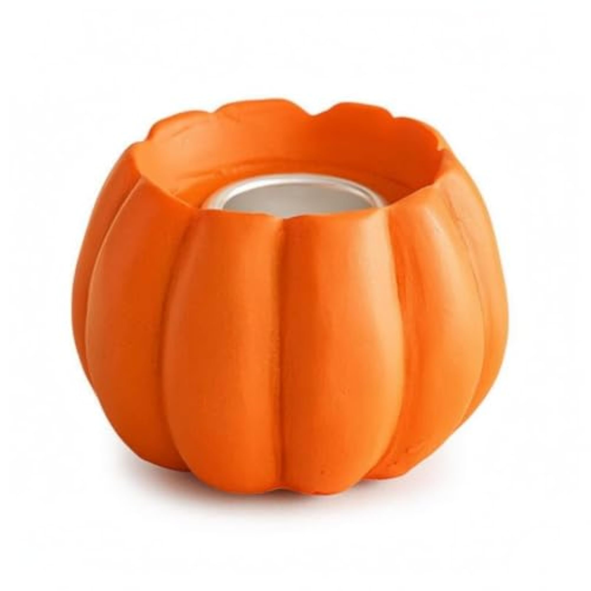 Tabletop Pumpkin Candle Holder Ribbed Design