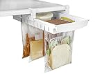 Smart Design Refrigerator Pull Out Bag Hanging Drawer & Home Organizer - Extendable Rails & Handle - Fridge, Freezer, Pantry Food Storage - BPA Free - Holds 15 lbs - Kitchen Clear