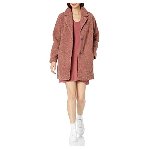 Amazon Essentials Women's Teddy Bear Fleece Oversized-Fit Lapel Jacket (Previously Daily Ritual), Dusty Rose, Medium