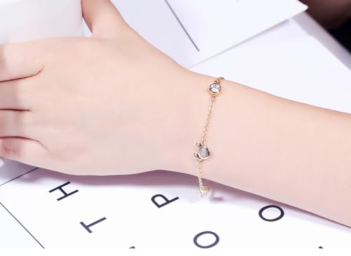 Dainty Mouse Bracelet Crystal Cubic Zirconia Mice Animal Adjustable Chain Hand Wrist Bracelets Cute Jewelry Gifts for Women Christmas Birthday2