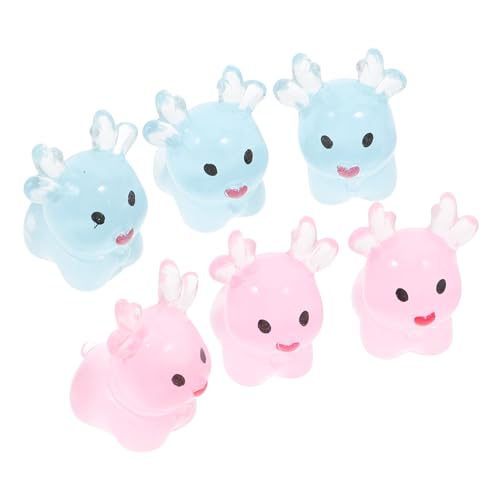 CIYODO 6pièces Lot de Figurines De Rennes Miniatures pour Décoration De Table De Noël Décorations De Gâteaux De Renne De Noël