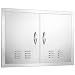 Mophorn 30 x 21 Inch Double Door Flush Mount with Vents BBQ Access Door Stainless Steel for BBQ Island Outdoor Kitchen