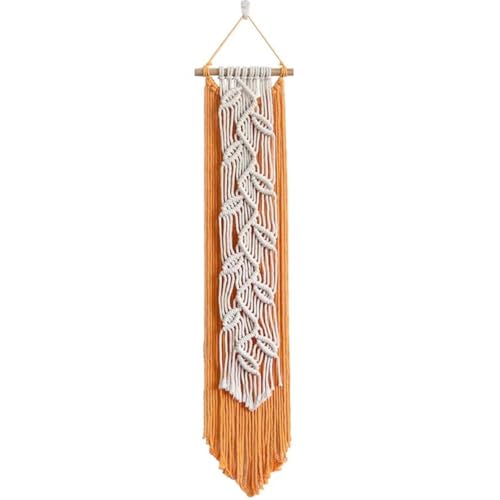 Glixoft Nordic Leaf Woven Macrame Tapestry Hanging Tassel Tapestry Wall Hanging Decoration Garden Living Room Bedroom Home Decor