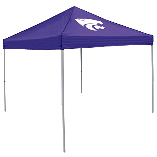 Logo Brands NCAA Kansas State Wildcats Economy Canopy Tailgate Tent (9' x 9') – Powder-Coated Steel Frame, Water-Resistant Polyester, Team Color Design