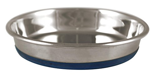 OurPets Premium - Plato de Acero Inoxidable con Goma para Gatos, 16 onzas