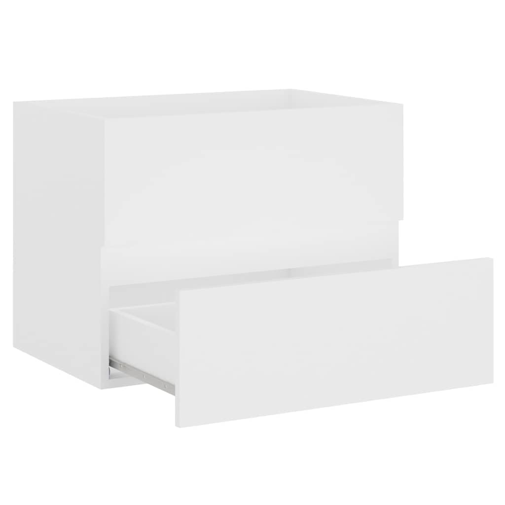 Armario para debajo del lavabo de madera blanco 60 x 38,5 x 45 cm con cajón, espacio de almacenamiento para baño, adecuado para montaje en pared, espacio de almacenamiento adicional, diseño