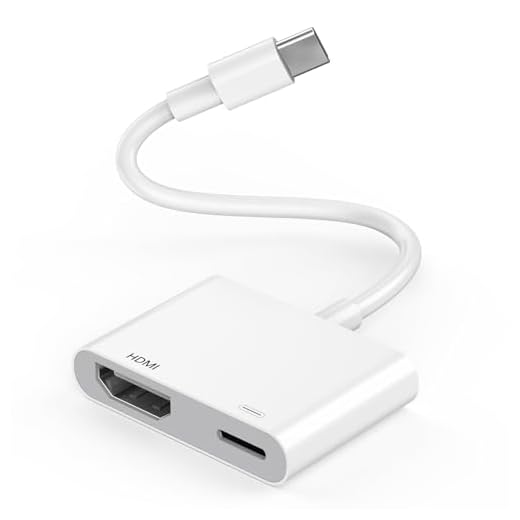 USB C to HDMI Adapter 4K@60Hz HDMI 2.0, MFi Certified Type-C Digital AV Sync Cable with Charging Port, Compatible with iPhone 17/16/15 Series, iPad, MacBook, Samsung, HDTV Projector Monitor