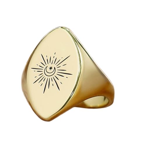 Bague lune gothique marquise argent 925 plaqué or femme
