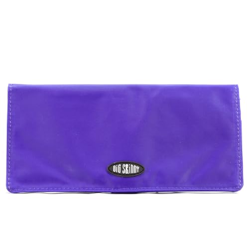 Big Skinny Women's Leather Executive Bi-Fold Checkbook Slim Wallet, Holds Up to 40 Cards, Lightweight , Purple