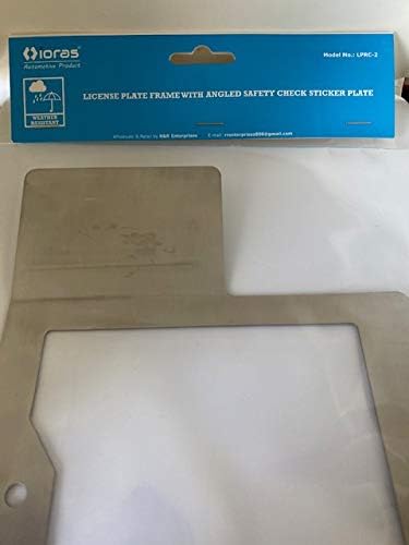 Stainless Steel License Plate Frame with 15 Degree Angled Hawaii State Safety Check Sticker Plate