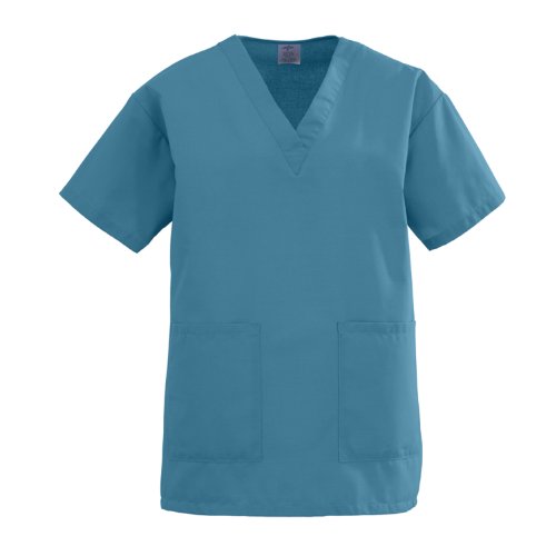 Medline AngelStat Ladies V-Neck 2 Pocket Scrub Top, X-Large, Peacock