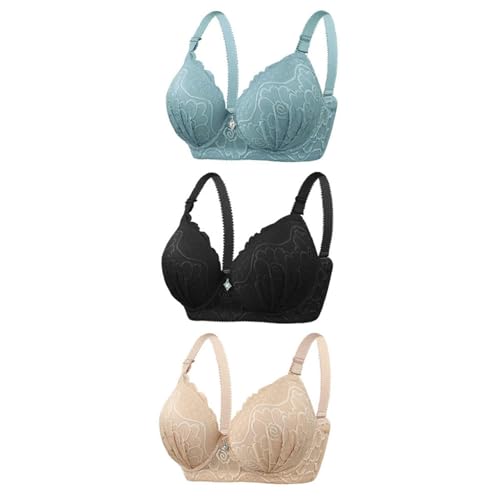 Sujetador de sujeción sin varillas para mujer, suave, ventilado, comodidad diaria, Bk3., A