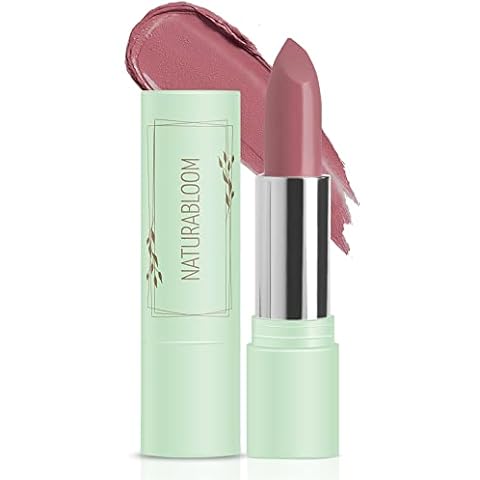 Naturabloom Vegan Lipstick (Peony) - Sensational One-Stroke Long Lasting Lipstick from Natural Oils & Butters Full-Coverage Lip Color with Shea Butter & Coconut Extact - Premium Hydrating Lipsticks Cover