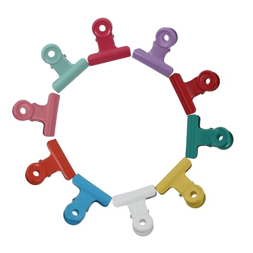 Alipis 10 pièces Pinces Sachets Métalliques Colorées Clips Fermeture Alimentaire avec Conservation Fraîcheur et Organisation Bureau Polyvalente