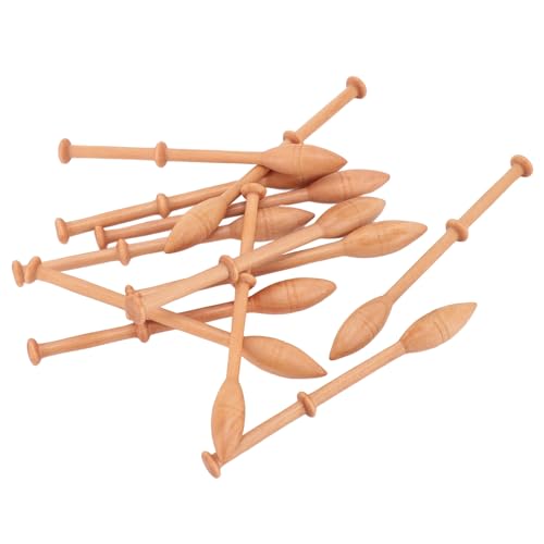 BAFOVY 12 Pièces Bobines de Dentelle en Bois avec Finition Lisse Navettes de frivolité en Bois de Hêtre pour la Fabrication de Dentelle aux Fuseaux,...