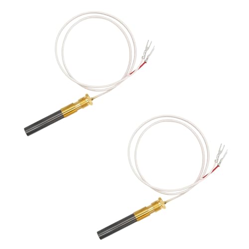 Powswopx Upgrade 24 Inch 750mv Thermopile Generator Q313A, Thermopile for Gas Water Heater, Fireplace, Gas Fryer, Oven, 750 Temperature Resistance Cluster Thermocouple for Fireplace - 2 Pack