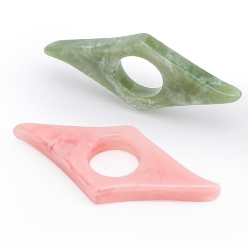 Kartterfly Thumb Page Holder for Reading 2Pack Energy Pattern Thumb Bookmark Book Opener Holder Book Finger Page Holder Book Accessories for Reading Lovers(Pink and Olive-Green