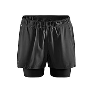 Craft Sportswear Men’s ADV Essence 2-in-1 Stretch Shorts | Athletic Workout Shorts | Lightweight with Zipper Pocket