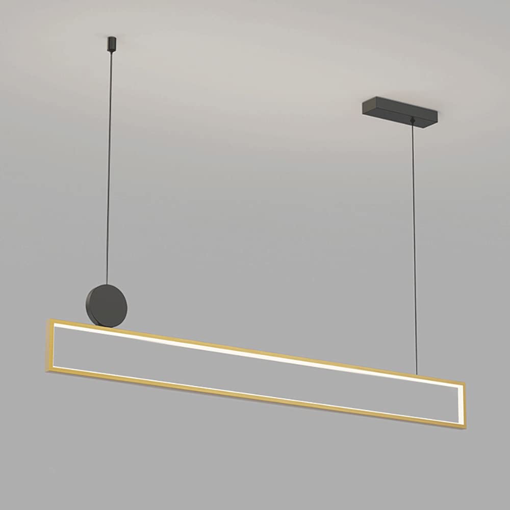 Suspension à cadre linéaire dorée pour illuminer et sublimer votre table de salle à manger