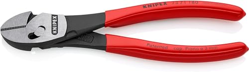 KNIPEX TwinForce Alicate de corte diagonal de alto rendimiento recubiertos de plástico 180 mm, 73 71 180