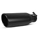 2.25" Inlet Black Exhaust Tip, AUTOSAVER88 2.25" x 3.5" x 12" Clamp On Design Stainless Steel Diesel Exhaust Tip for Truck.