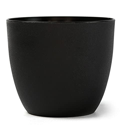 Muzhira Plant Pots, 24cm Thicken Plastic Planter with Drainage Holes, Plant Container Indoor Gardening Pot for Indoor and Outdoor Garden - Black