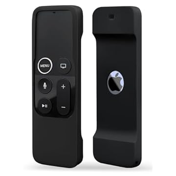 TOKERSE Capa de silicone antiderrapante à prova de choque capa remota macia compatível com controle remoto Apple TV 4K 4ª 5ª geração Siri - Preto